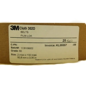 3M Cloth 302D Film Lok Belt P60 2" x 132" J Weight (Pack of 25) - Picture 1 of 4
