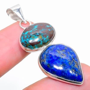 Lapis Lazuli Gemstone Handmade 925 Sterling Silver Jewelry Pendant Size 1.50" - Picture 1 of 1