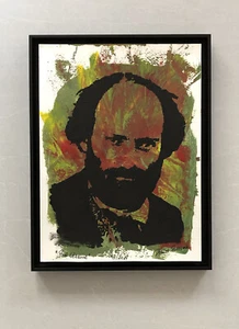 Moderne Abstrakte Figurative Kunst Unikat Gerahmt Portrait Paul Cézanne - Bild 1 von 12