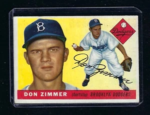1955 Topps Baseball Card #92 Don Zimmer, Brooklyn Dodgers, Rookie, EX! - Picture 1 of 2