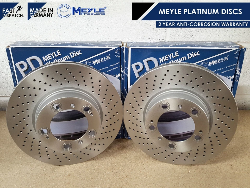 FOR PORSCHE BOXSTER 986 987 FRONT DRILLED BRAKE DISCS DISCS PAIR MEYLE PLATINUM - Изображение 1 из 1