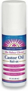 Heritage Store The Palma Christi Castor Oil Roll On Cold Pressed 3 fl oz 6 Pack - Picture 1 of 2