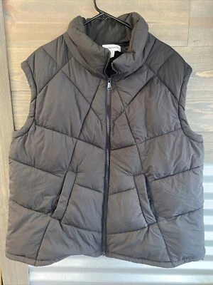 Nordstrom Puffer Hinchado Arriba Abajo Negro Mate Cálido Acogedor Chaqueta de Esquí Chaleco Capa 1X Foto 1 de 4