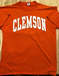 Clemson Tigers VINTAGE Russell Athletic NCAA Shirt made in USA - Picture 1 of 6