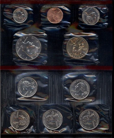 2000 US Mint Uncirculated Coin Set & 5 State Quarters Denver Mint Cover