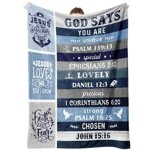 Christian Gifts for Men Women Blanket Inspirational Religious Gifts for Men/D... - Picture 1 of 7