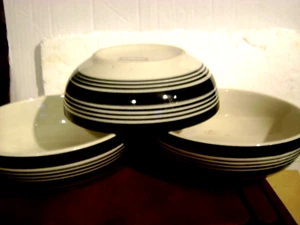 "HOY HOME" NUEVO 3 CUENCOS DE CERÁMICA Blanco/Azul Esmaltado Plato y Microondas.Seguro - Imagen 1 de 7