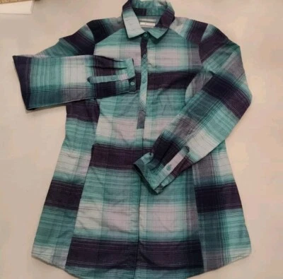 Camisa Columbia Para Mujer M Saturday Trail Omni-wick Franela Manga Larga Con Botones Foto 1 de 4