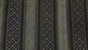 15" Wide - DRAPERY PRINT - Black & Taupe Geometric Stripe Print - 10 Yards - Picture 1 of 1