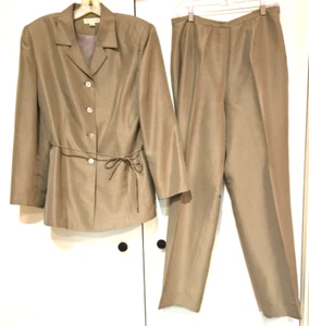 Vintage Lord & Taylor 100 % Seide DAMENANZUG, Beige, Größe 12 - Bild 1 von 13