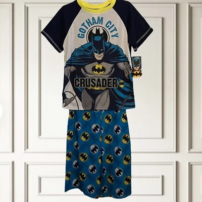 Batman DC Comics Boys Gotham City Crusader Pajamas Shorts Shirt Set Sz 10/12 NWT - Image 1 of 4