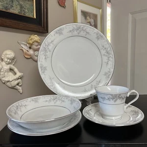 10 Pieces (Two 5-Pc Place Settings) China Pearl OLIVIA Plates Bowls Cups Saucers - Picture 1 of 10