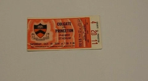 1974 PRINCETON TIGERS VS COLGATE RAIDER NCAA FOOTBALL TICKET GOOD CONDITION RARE Cover