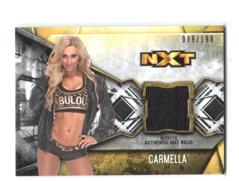 WWE Carmella 2017 Topps Women's Division Event Used NXT Mat Relic Card SN 89/199 - Image 1 of 1