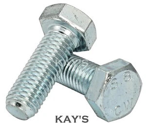 M6 (6mm) SET SCREWS FULLY THREADED BOLT GRADE 8.8 HIGH TENSILE ZINC PLATED STEEL - Picture 1 of 1