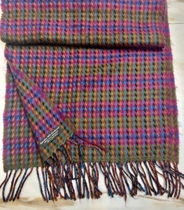 NEW OLD STOCK 1970s High-End Wool GERMAN Artisan Woven Wool Fringed Scarf 15X60 - Picture 1 of 8