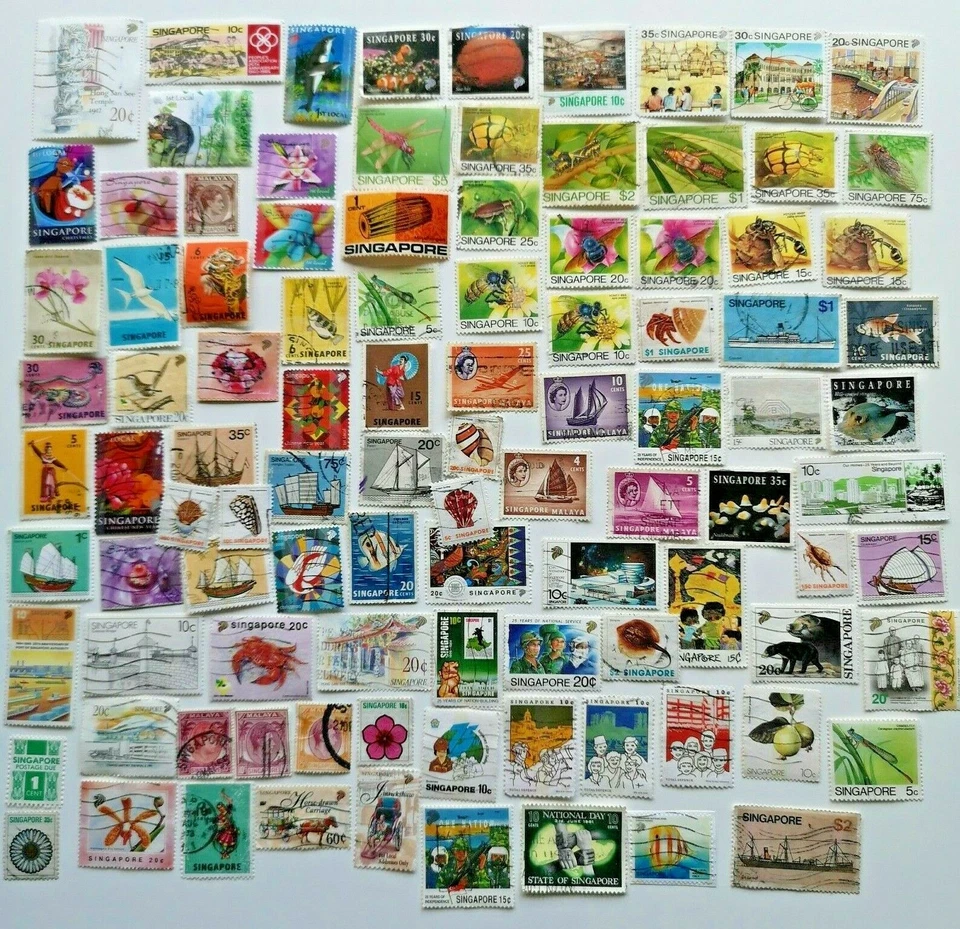 Colección de estampillas de Singapur - 100 a 1250 estampillas diferentes Foto 1 de 1