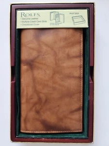 Rolf's genuine leather brown checkbook cover, wallet, NIB, 7' X 4" - Picture 1 of 5