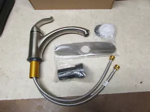 Single Handle Vessel Faucet Brushed Nickel Sink Metal Brass Bristol Utopia - Picture 1 of 8