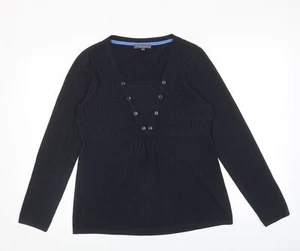 Per Una Womens Blue Square Neck Acrylic Blend Jumper Size 12 - Picture 1 of 10