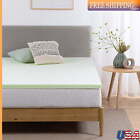 1.5" Memory Foam Mattress Topper Bedroom Green Tea, Twin Size
