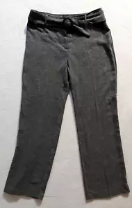 Katies Pants Womens Size 12 Grey Black Straight Belted - Picture 1 of 4