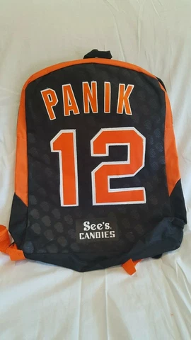 2018 SAN FRANCISCO GIANTS JOE PANIK BLACK AND ORANGE BAG, PURSE, BACK PACK Cover