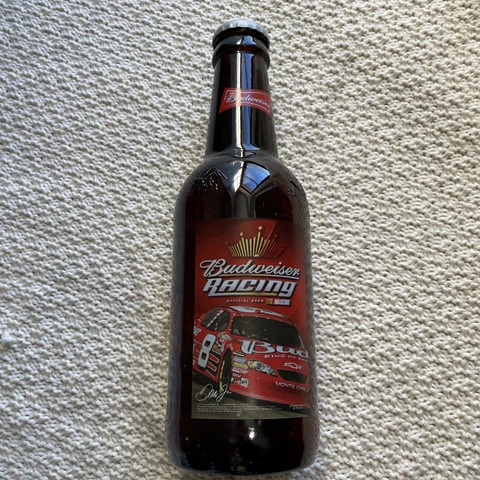 Large 2008 NASCAR Budweiser Racing Dale Earnhardt Jr. Glass Beer Bottle Bank #8 Cover