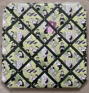 BN - DOMESTIC GODDESS Retro Print Fabric Message Board - 24” (60cm) x 24” (60cm) - Picture 1 of 5