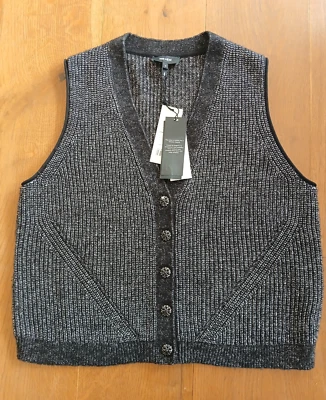BNWT ME+EM Beaded Button Metallic Knit Vest Size M RRP £115 - Image 1 of 4