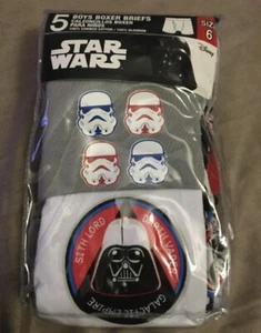 Star Wars- Boys Boxer Briefs Underwear- Size 6 Solids and Designs 5 Pack - Picture 1 of 2