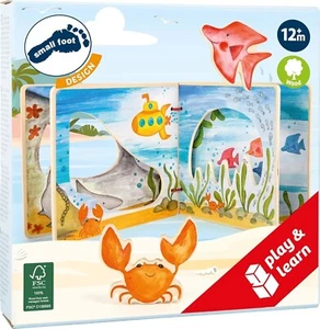 Small Foot Interactive Picture Book Underwater World Kids Wooden Book Education - Picture 1 of 9