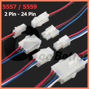 5557/5559 Male Female Set Cable Wire Connector LED Car Cable Wire 2 Pin - 24 Pin - Picture 1 of 23