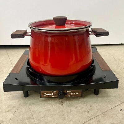 Olla de Fondue Eléctrica Cornwall De Colección PROBADA FUNCIONANDO en Caja Original con 6 Horquillas Foto 1 de 4