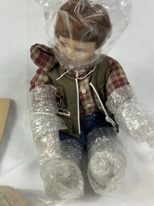 Ashton Drake Galleries "What A Catch" Porcelain Doll 1997 Fish + Fishing Pole - Picture 1 of 8