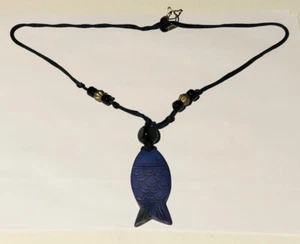 Vintage 24 inch Fish pendant necklace - Picture 1 of 7