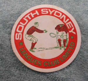 #D185.  SOUTH SYDNEY  RABBITOHS  RUGBY LEAGUE CLUB BEER COASTER - Picture 1 of 1