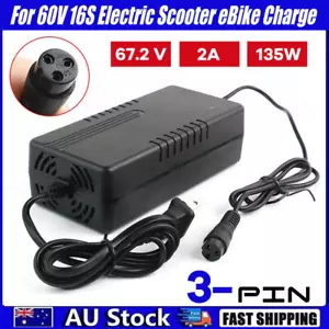 67.2V 2A Lithium Battery 3 pin Charger for 60V 16S Electric Scooter eBike Charge - Picture 1 of 12