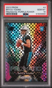 Bryce Young 2023 Panini Prizm Prizmatic Purple Power /49 Rookie PSA 10 Panthers - Picture 1 of 2