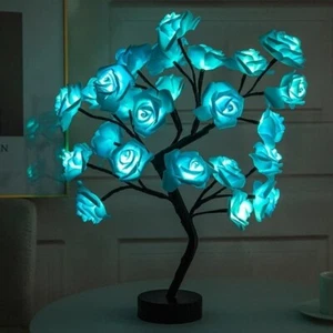 Romantic LED Rose Flower Tree Lamp USB Night Light for Home Decor Gift - Picture 1 of 8