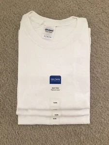 Gildan Heavy Cotton Pre Shrunk Adult Blank White T Shirts Lot Of 4 ( Size XL) - Picture 1 of 4
