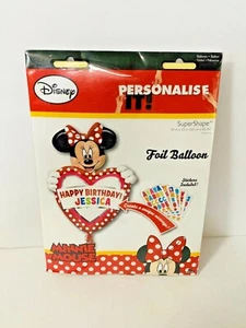 33" Minnie Mouse Personalize Name Sticker Foil Balloon Party Decorating Supplies - Picture 1 of 2