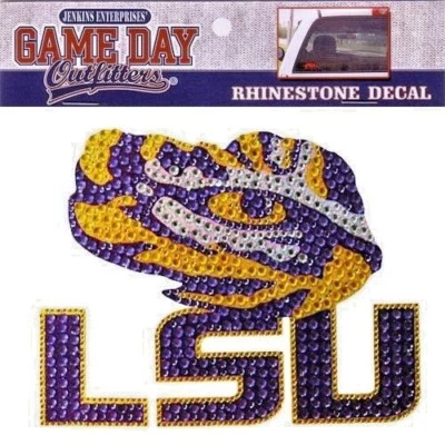 LSU TIGERS RHINESTONE BLING WINDOW DECAL STICKER UNIVERSITY CAR TRUCK AUTO - Image 1 of 3