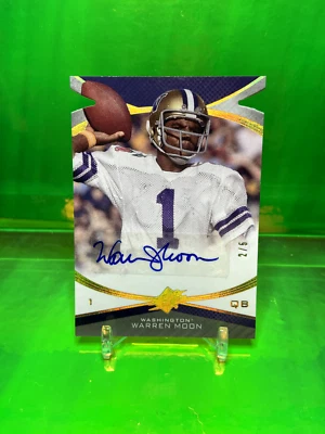 #2/5 AUTO 2013 Warren Moon GOLD DIECUT SPX Signatures QB HUSKIES Seahawks - Image 1 of 2