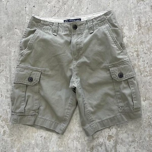 American Eagle Shorts Men 28 Green Cargo Classic Bermuda 10" Dad Preppy Baggy - Picture 1 of 13