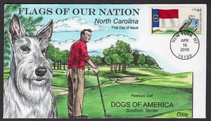 2010 F.O.O.N. NORTH CAROLINA Coil Collins Dogs of USA SCOTTISH TERRIER FDC TA384 - Picture 1 of 1