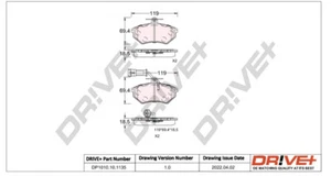 BRAKE PAD SET, DISC BRAKE DR!VE+ DP1010.10.1135 FRONT AXLE FOR AUDI,VW - Picture 1 of 2