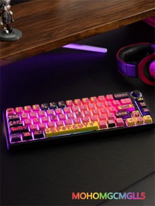 New Pink Graffiti PBT MDA Keycaps 130 pcs Keys For Mechanical Keyboard Girl Gift - Picture 1 of 19