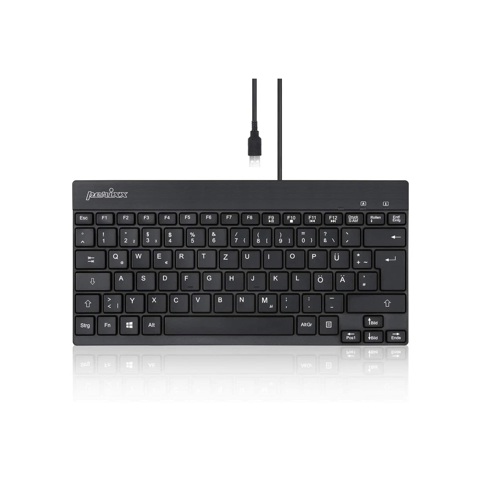 Perixx PERIBOARD-426 DE kabelgebunden USB Mini Tastatur mit flachen Tasten s