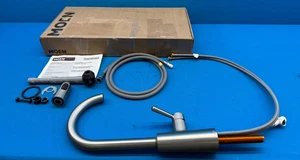 Moen 7402SRS Riley Spot Resist Stainless Steel Single Handle Kitchen Faucet - Picture 1 of 20